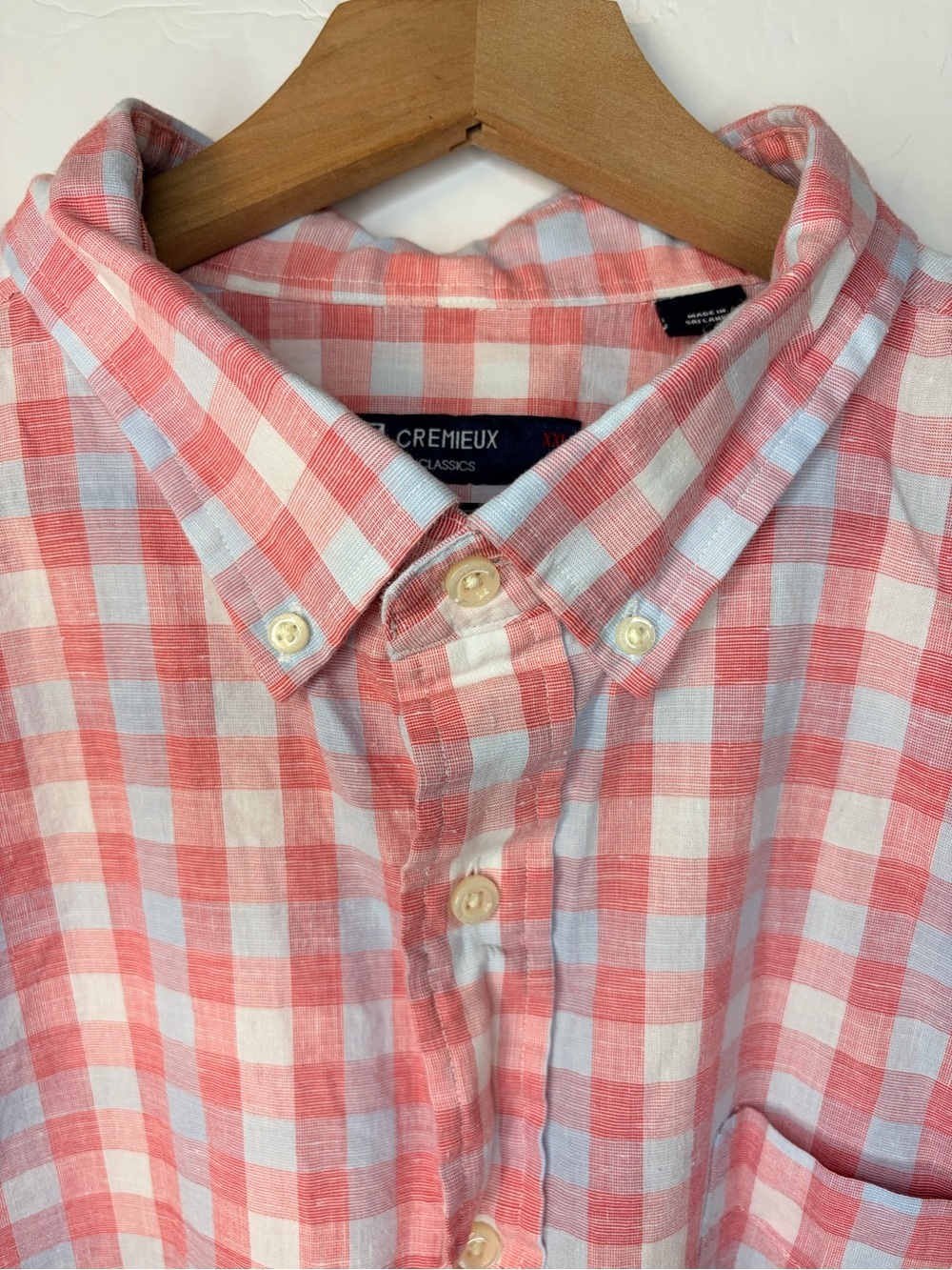 Cremieux Men’s Pink and Blue Short Sleeve Button Down Collar Shirt, Size XXL - Picture 2 of 10